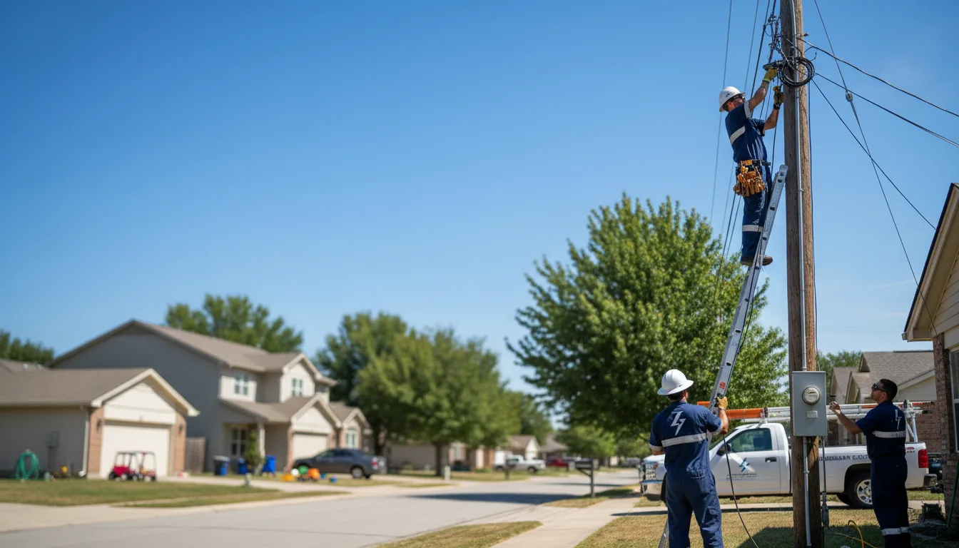 Residential electrician providing installation services in Cromwell, OK